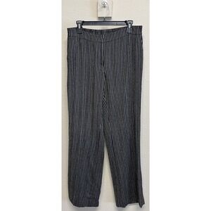 Akris Punto Women's Striped Pants Size US 8 IT 44 Wool Viscose Black Gray